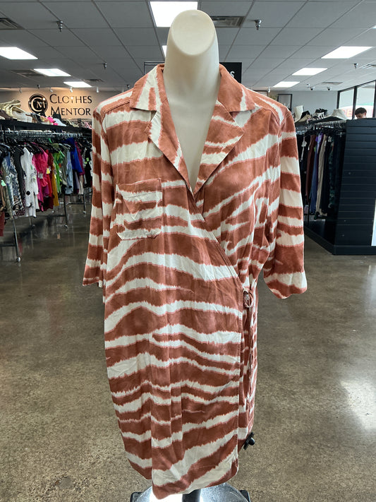 Dress Casual Short By Pistola In Orange & Tan, Size:S