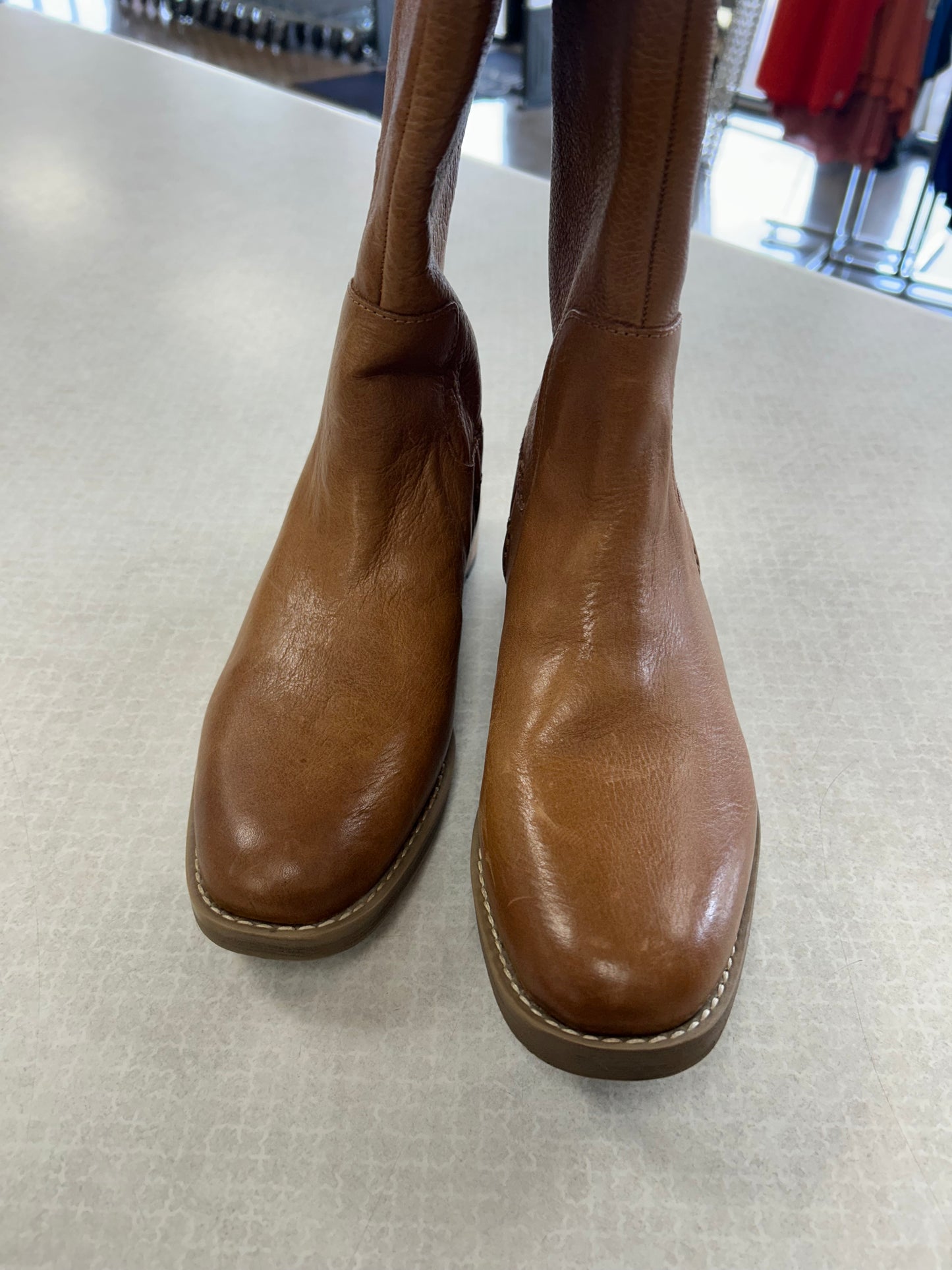 BOOTS KNEE FLATS by FRANCO SARTO In BROWN, Size: 6