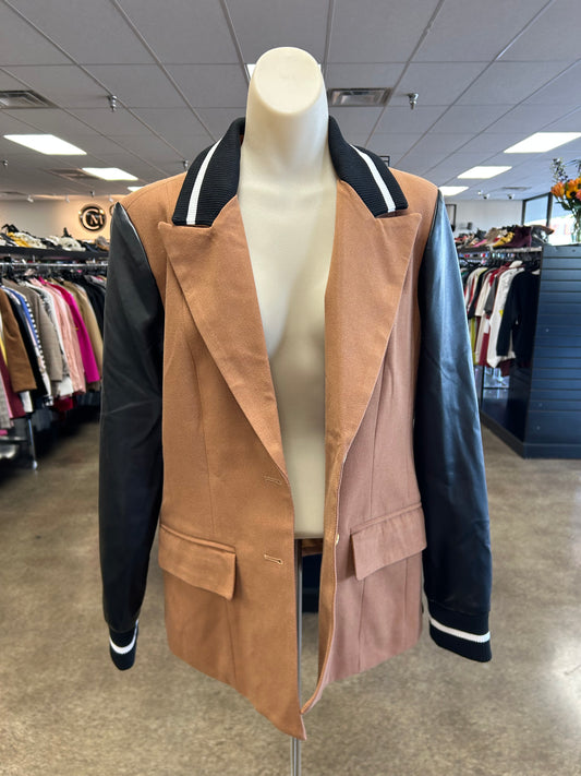 Blazer By Avec Les Filles In Black & Tan, Size:M