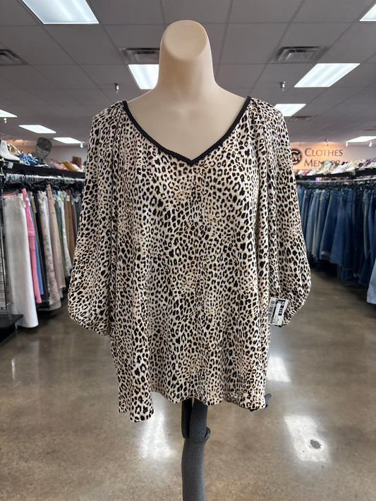 Top Ss By Chicos In Animal Print, Size:Xxl