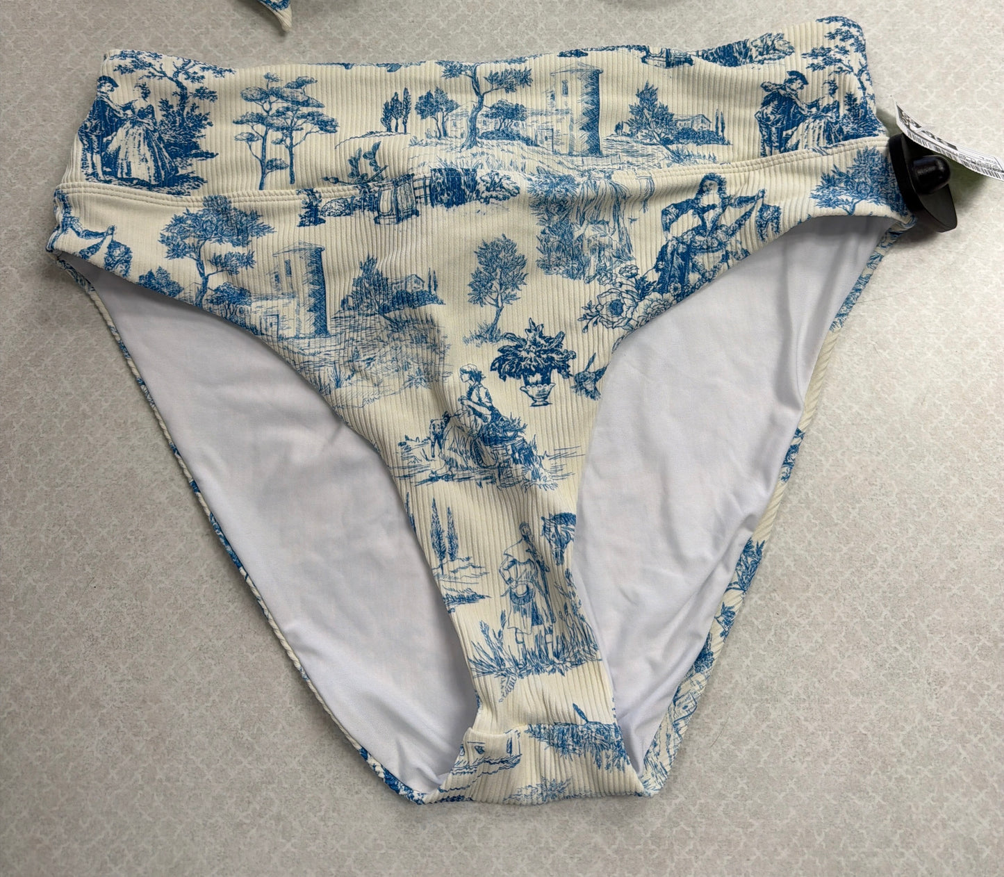 Swimsuit Bottom By Gianni Bini In Blue & Cream, Size:L