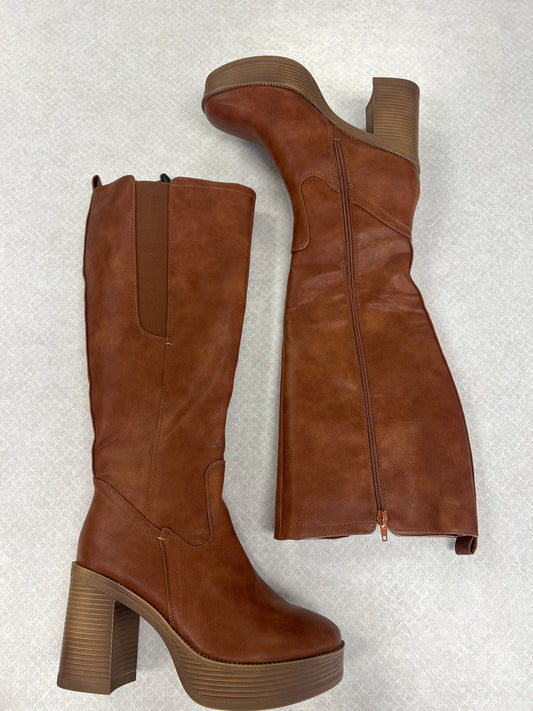 BOOTS KNEE HEELS by YOKI In BROWN, Size: 9