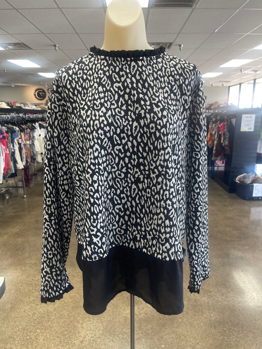 Top Ls By Elle In Black & White, Size:Xxl