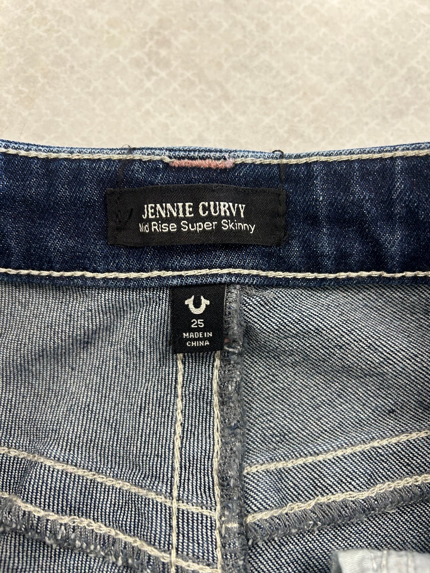 Jeans Skinny By True Religion In Blue Denim, Size:2