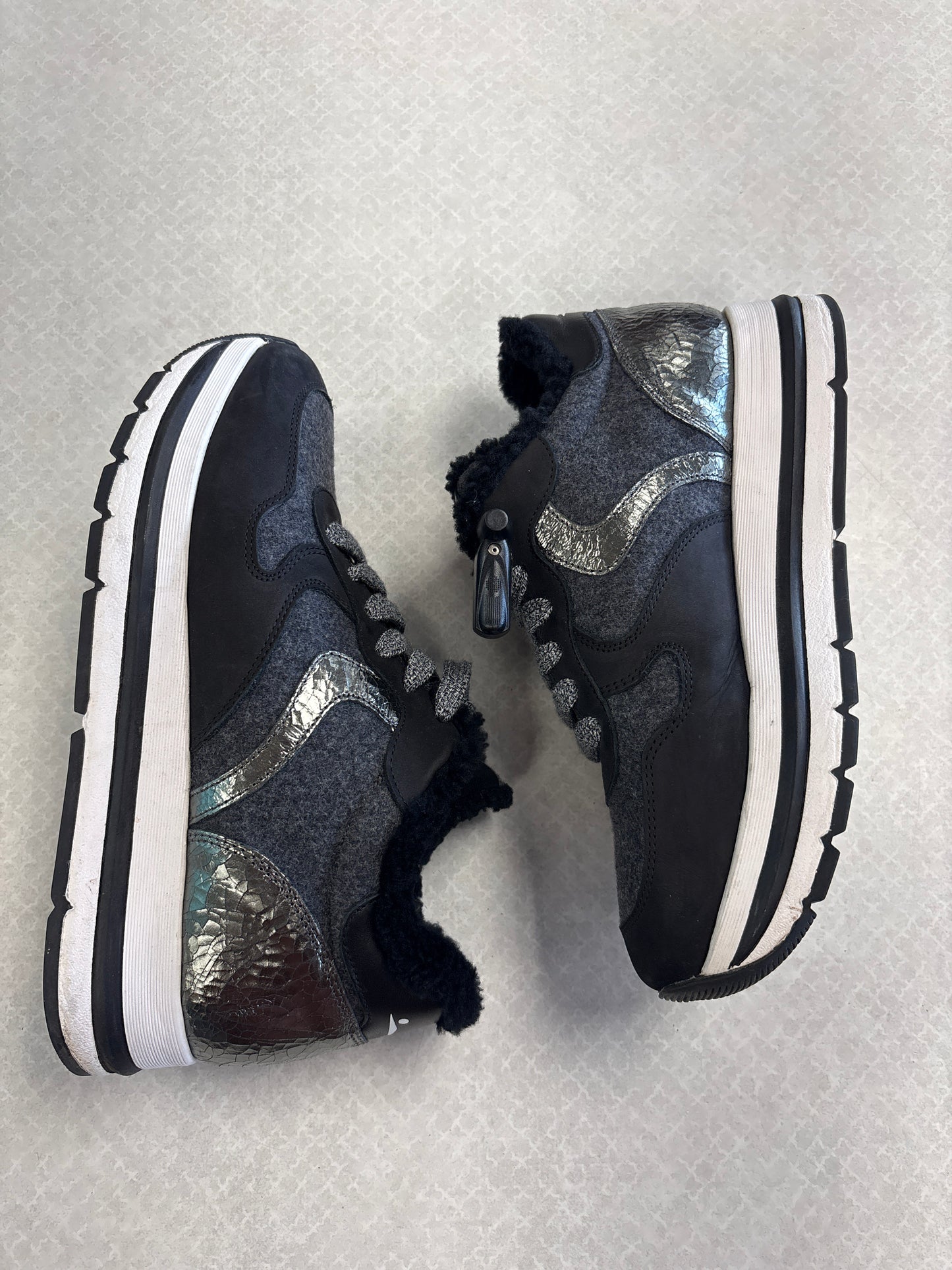 Shoes Sneakers Platform By VOILE BLANCHE In Black & Grey, Size:10