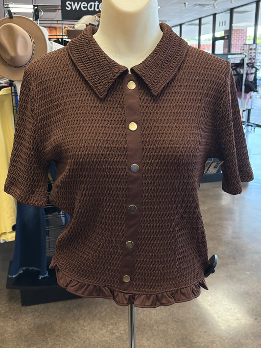 Top Ss By Loft In Brown, Size:M