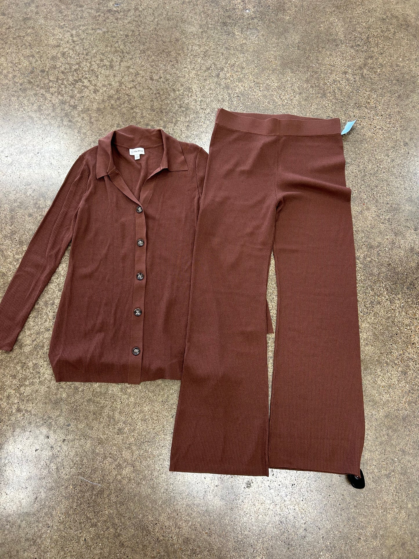 Pants Set 2Pc By The Drop In Brown, Size:L