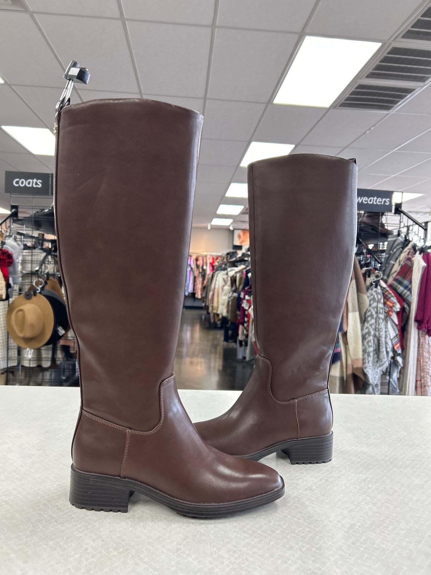 BOOTS KNEE FLATS by NINE WEST In BROWN, Size: 5.5
