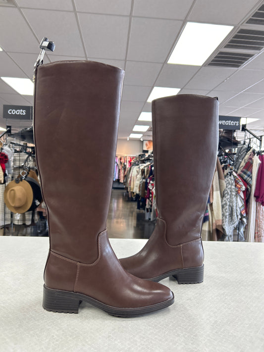 BOOTS KNEE FLATS by NINE WEST In BROWN, Size: 5.5
