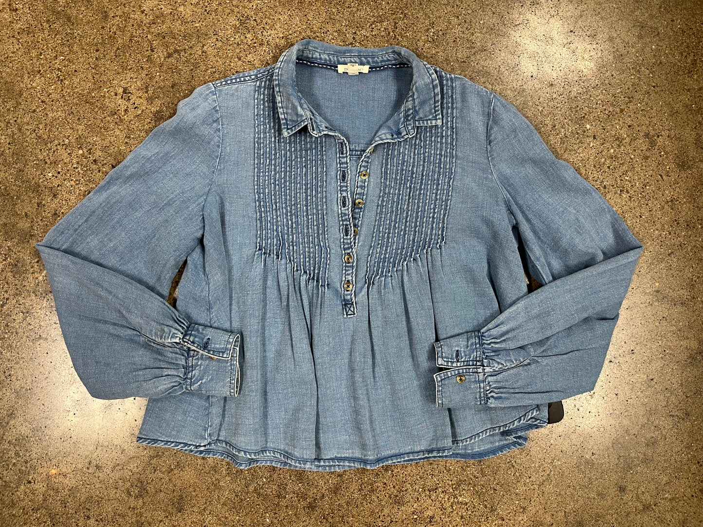 Top Ls By Pilcro In Blue Denim, Size:Xxs
