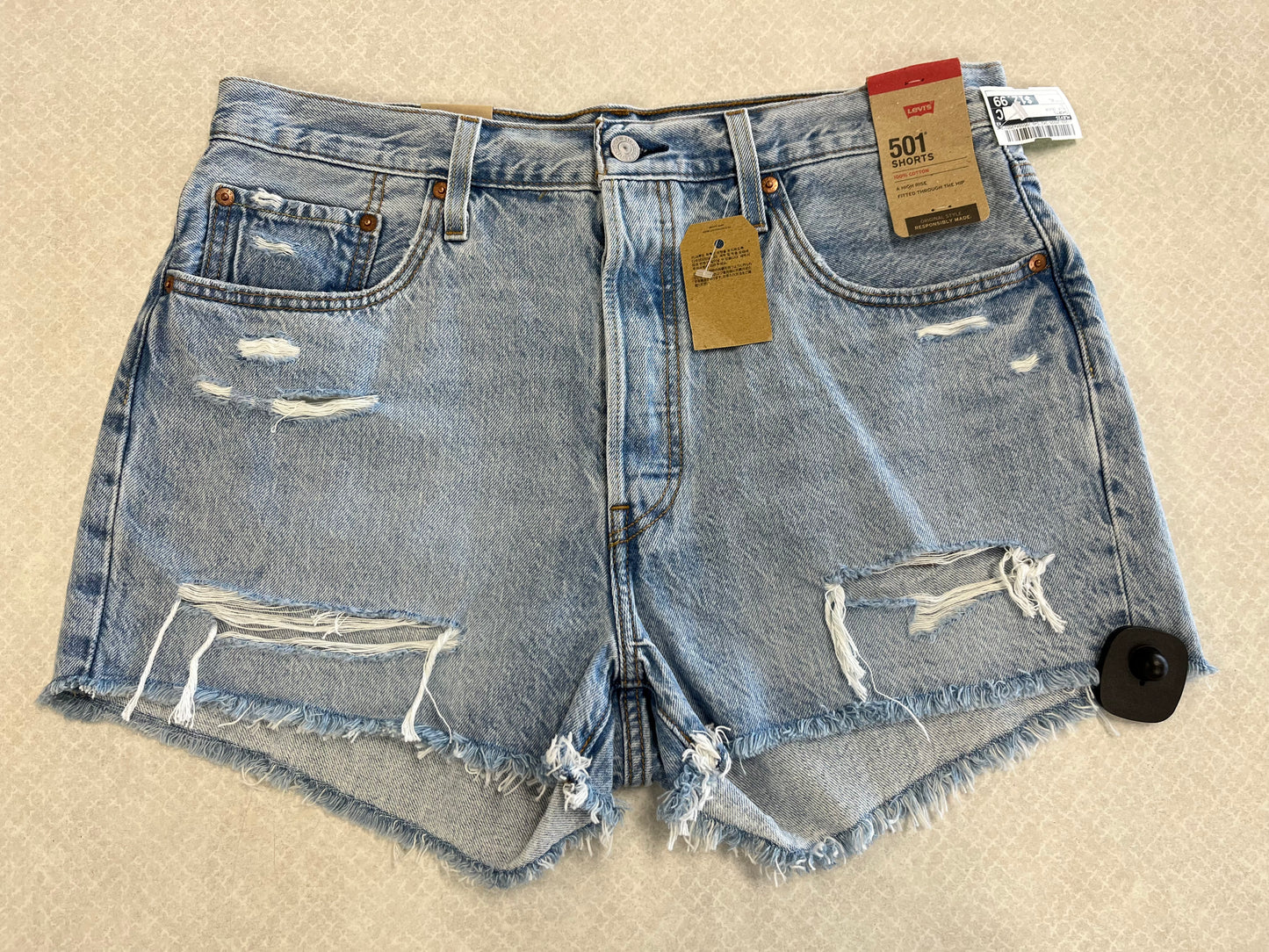 Shorts By Levis In Blue Denim, Size:Xl