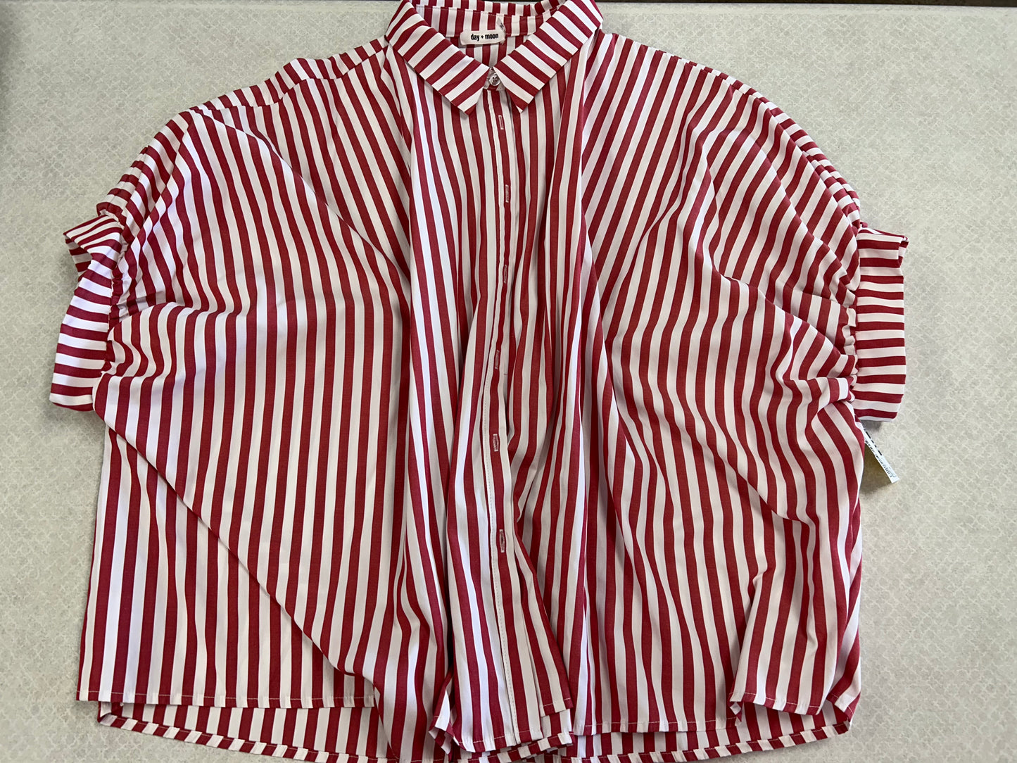 Top Ss By Day + Moon In Red & White, Size:M