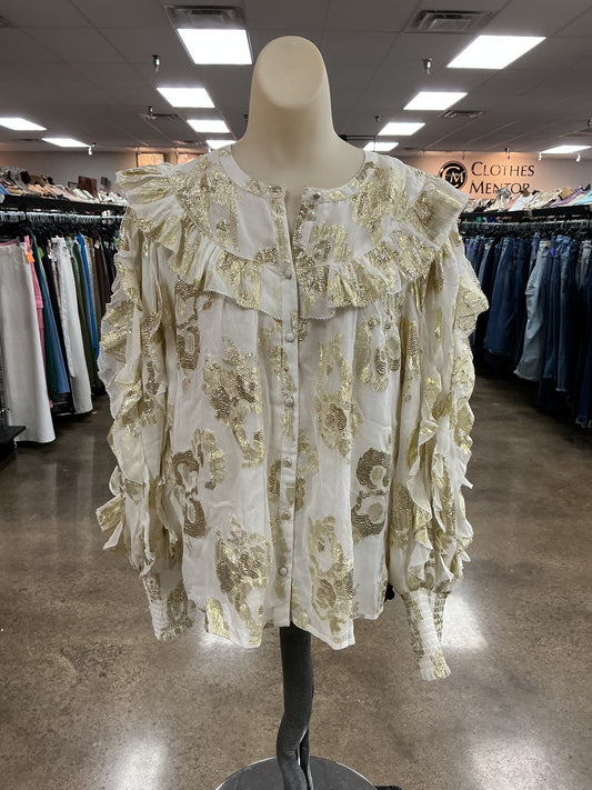 Top Ls By A Loves A In Gold & White, Size:Xl