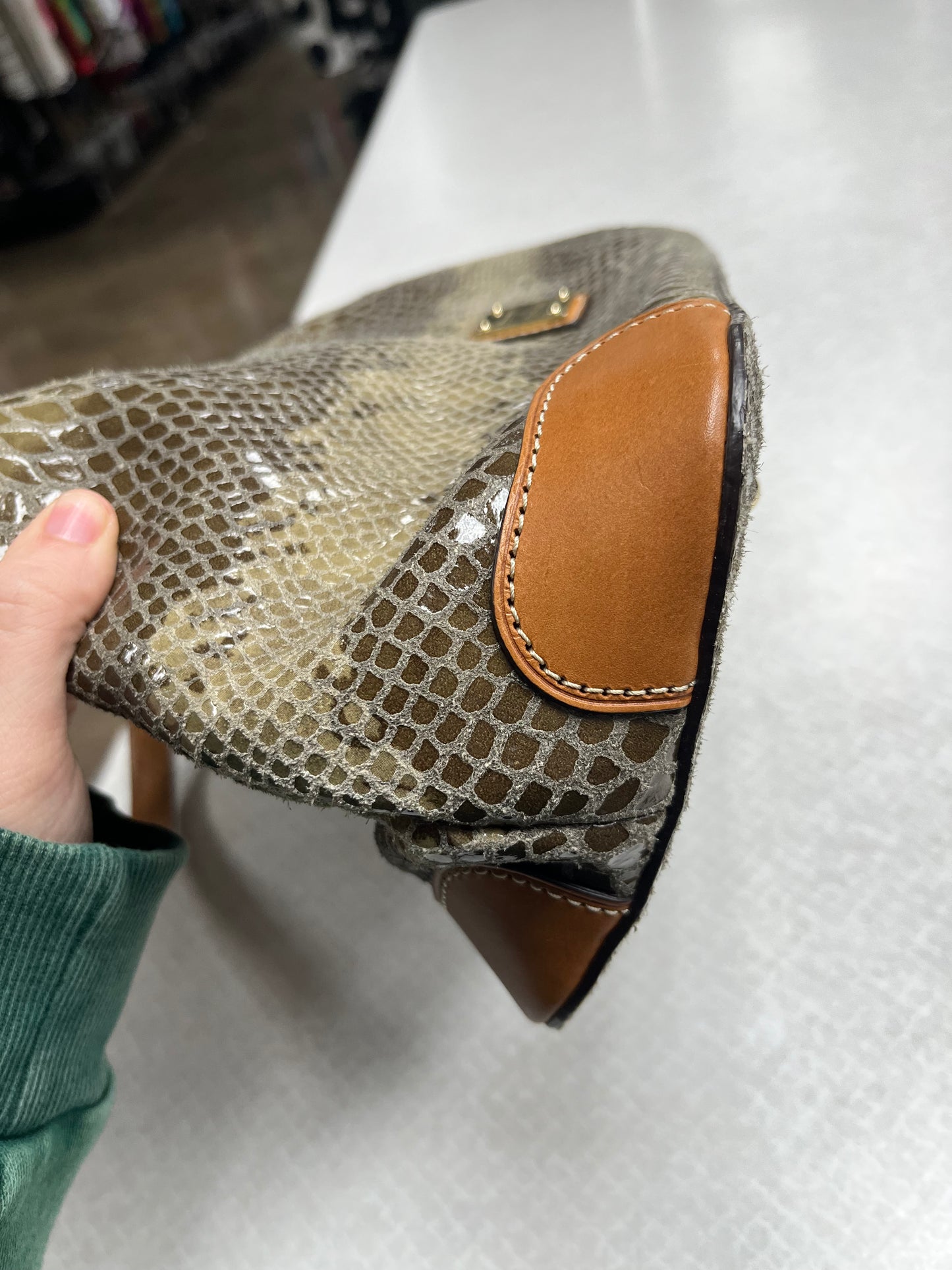 Handbag Designer By Dooney And Bourke In Green, Size:Medium