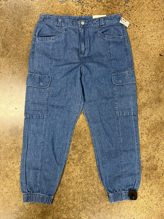 Jeans Wide Leg By American Eagle In Blue Denim, Size:14