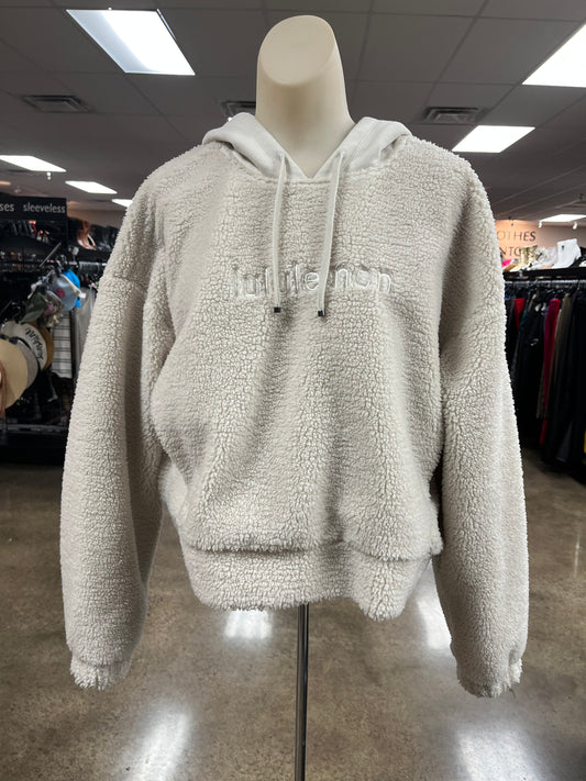 Athletic Sweatshirt Hoodie By Lululemon In Cream, Size:8P