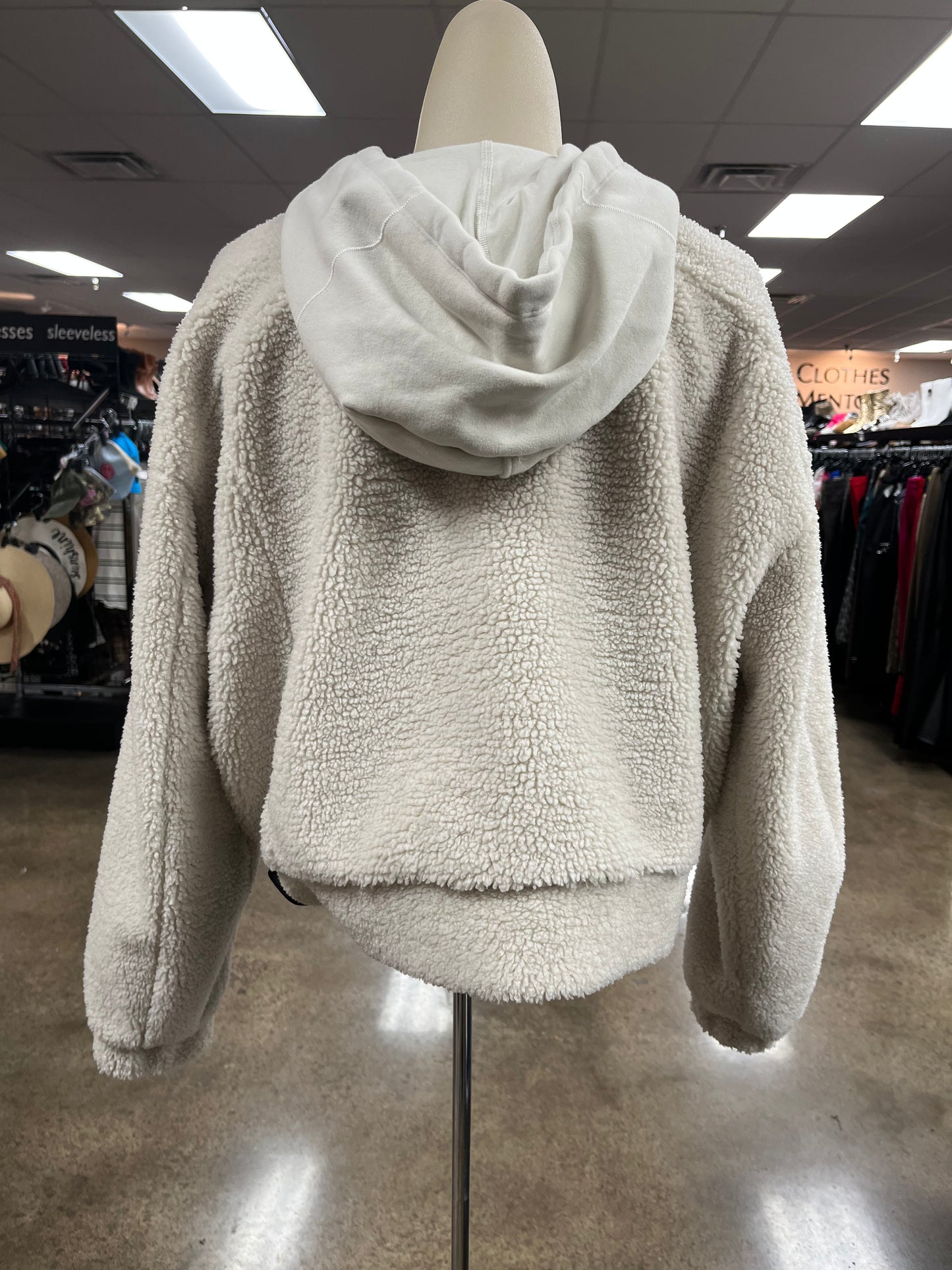 Athletic Sweatshirt Hoodie By Lululemon In Cream, Size:8P