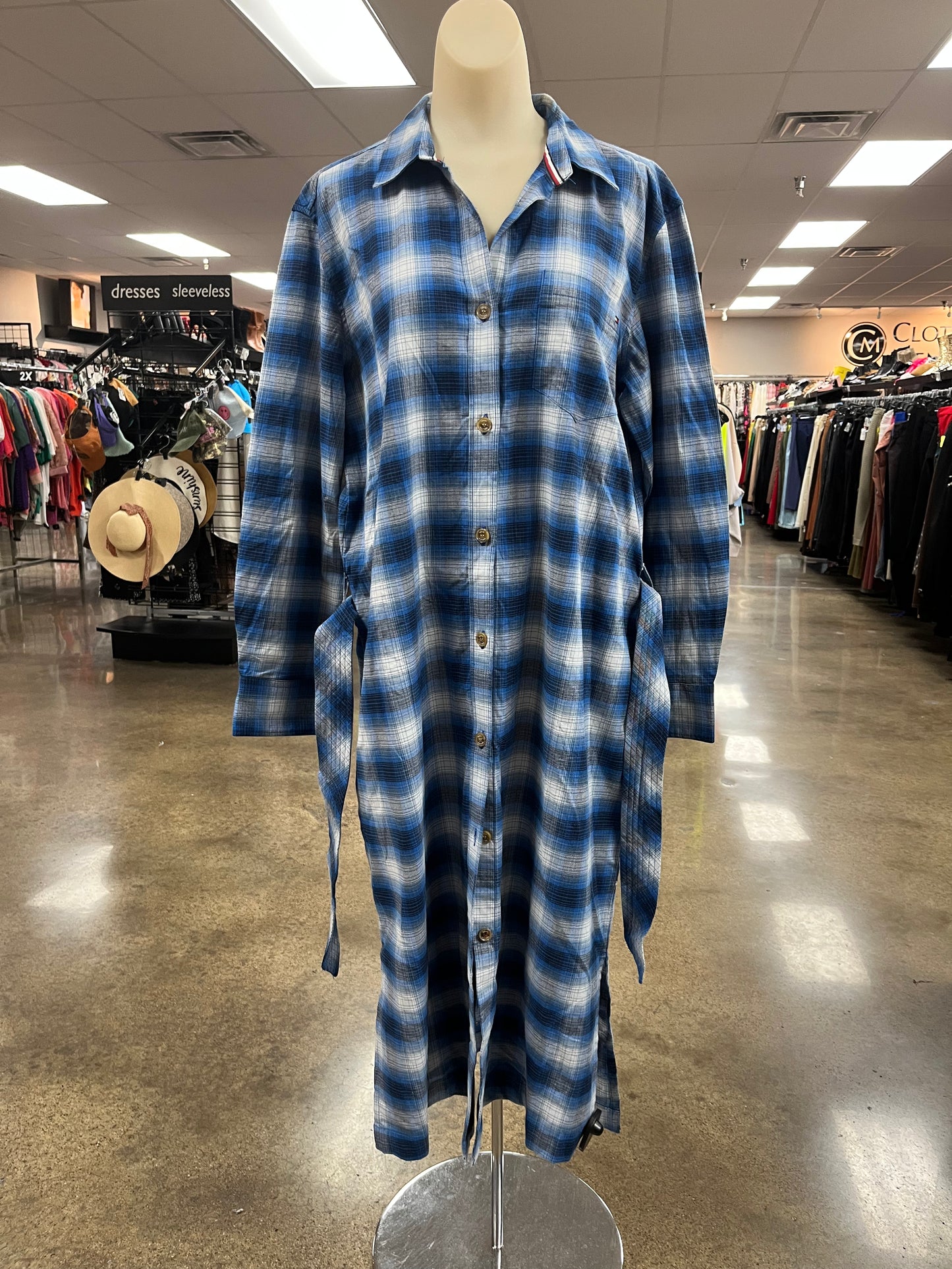 Dress Casual Maxi By Tommy Hilfiger In Blue, Size:M