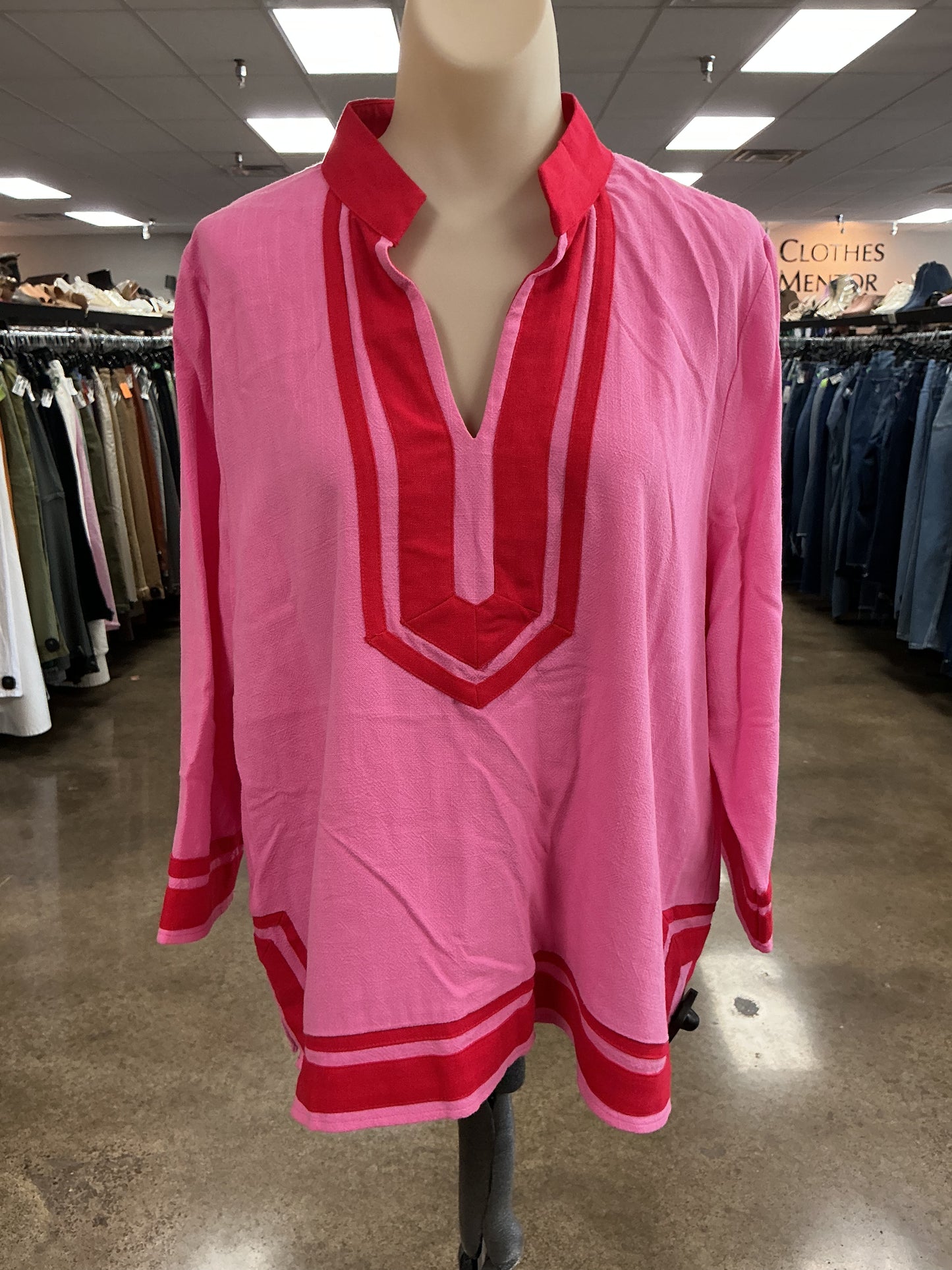 Top Ls By Entro In Pink & Red, Size:M