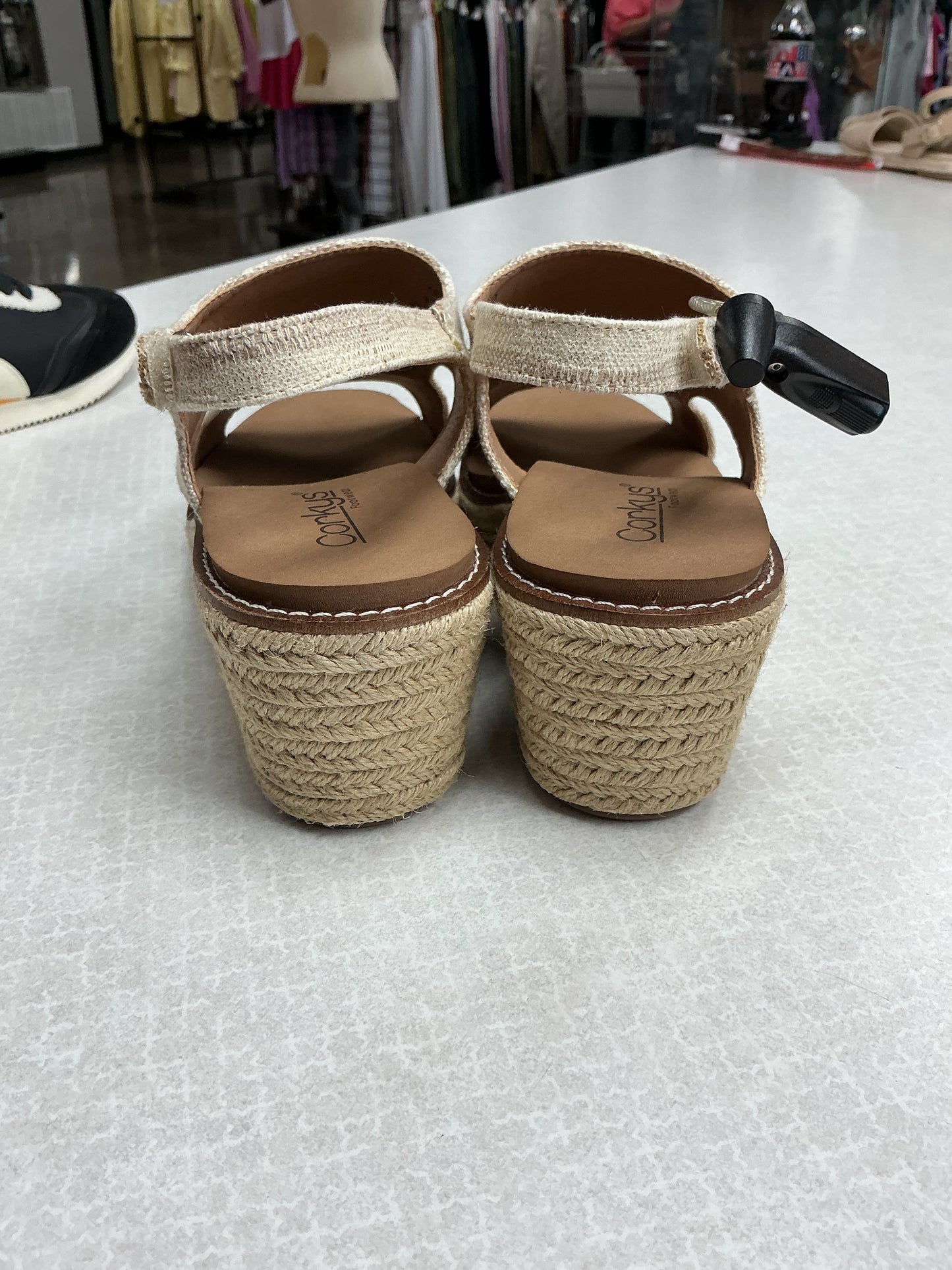 Sandals Heels Wedge By Corkys In Tan, Size:10