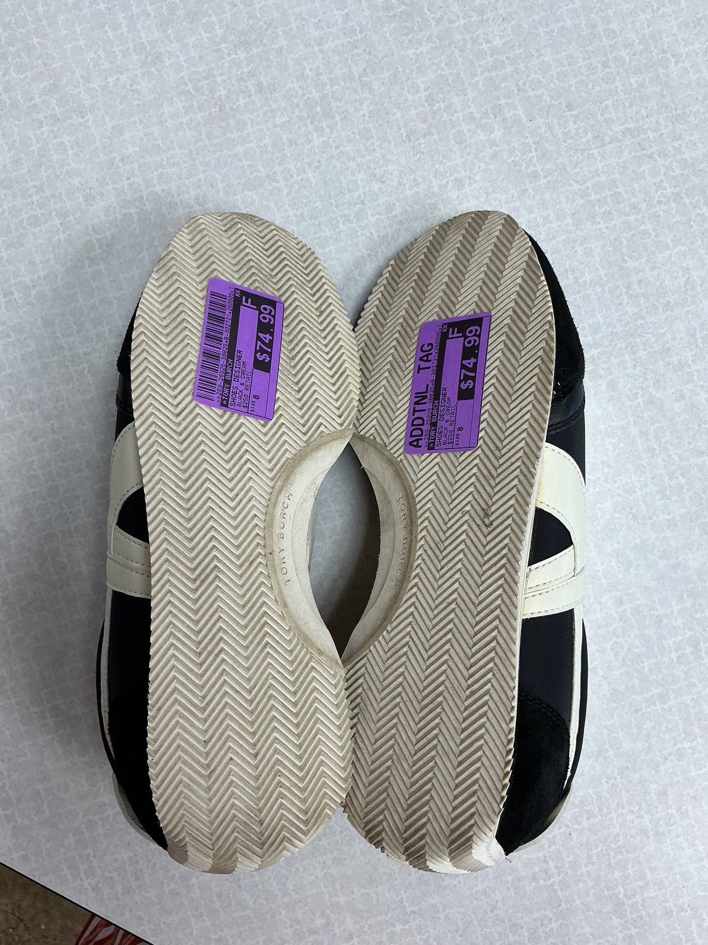 Shoes Designer By Tory Burch In Black & Cream, Size:8