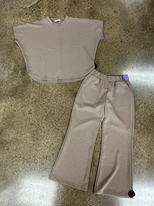 Pants Set 2Pc By Zenana In Brown, Size:M