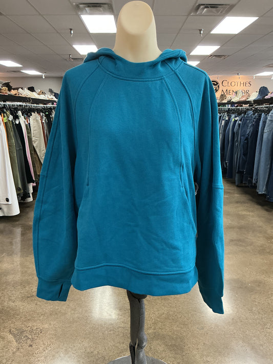 Athletic Sweatshirt Hoodie By Lululemon In Teal, Size:M