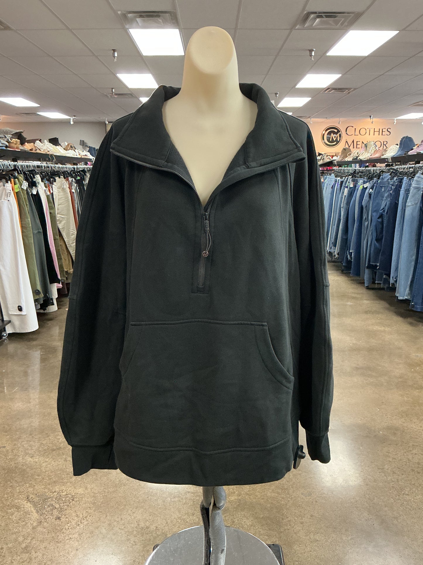 Athletic Jacket By Lululemon In Black, Size:Xl