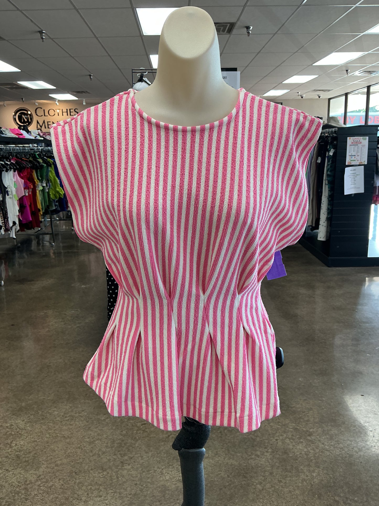 Top Ss By Glam In Pink & White, Size:M