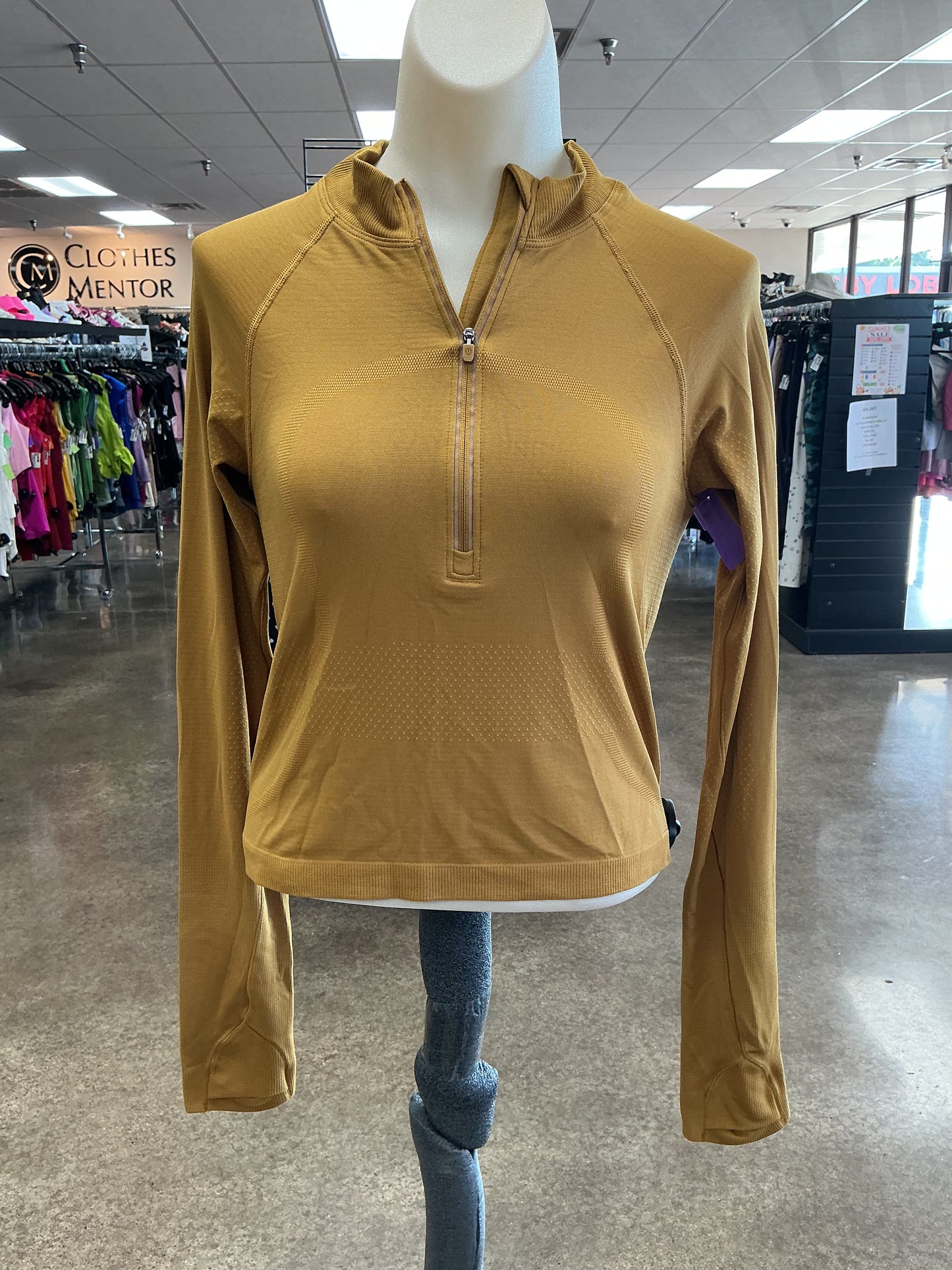 Athletic Top Ls Collar By Lululemon In Brown, Size:6