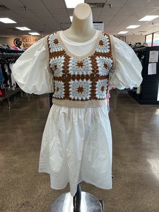 Dress Casual Short By En Saison In Tan & White, Size:S