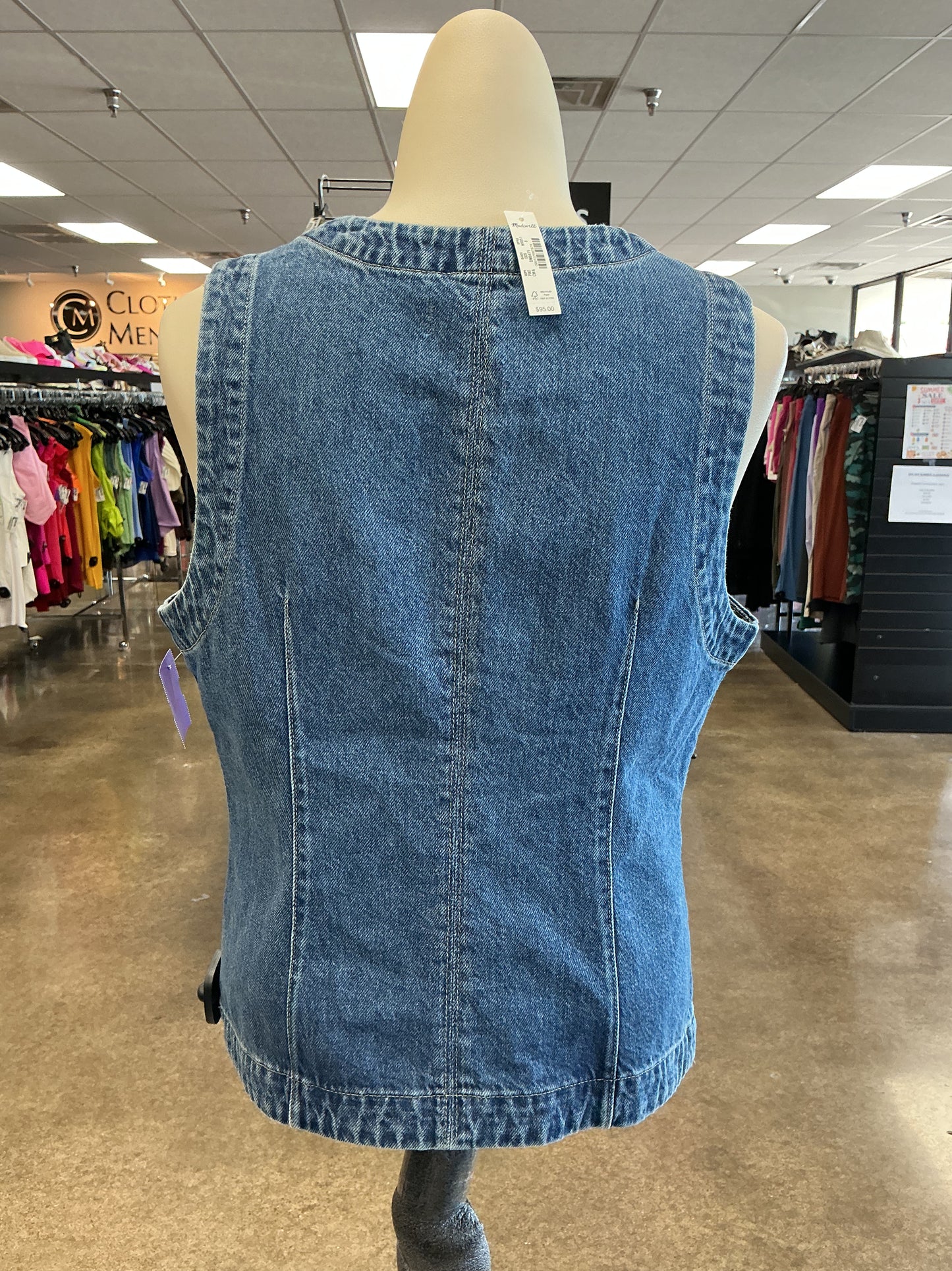 Top Sleeveless By Madewell In Blue Denim, Size:8