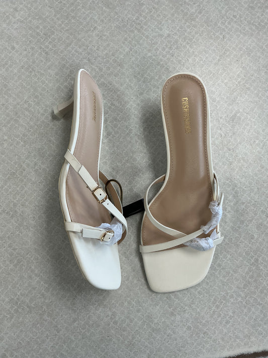 Sandals Heels Kitten By Cushionaire In Cream, Size:9
