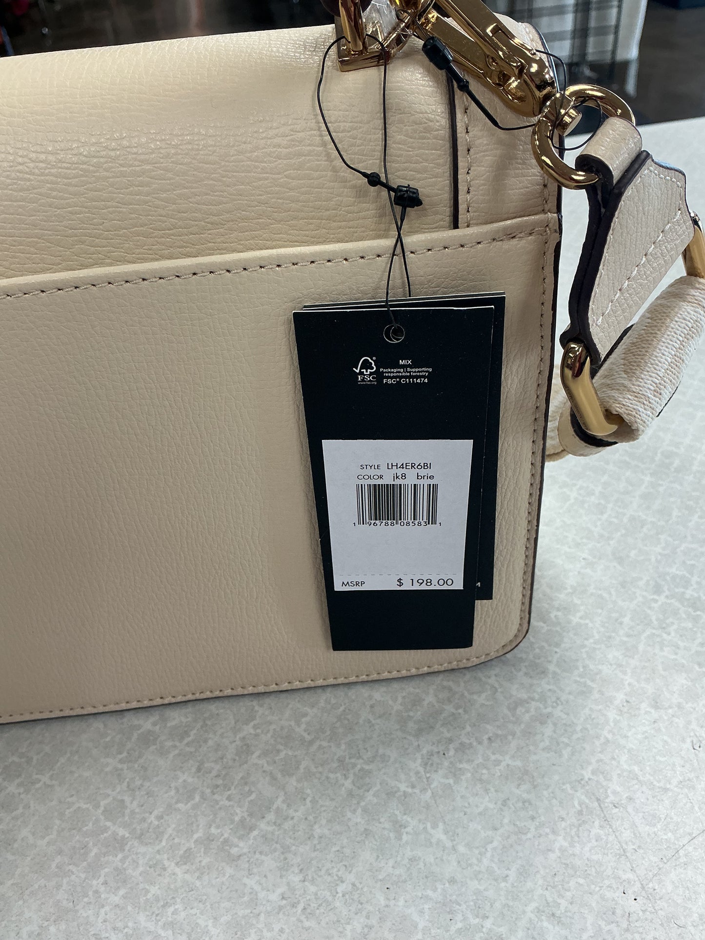 Crossbody Designer By Karl Lagerfeld In Cream, Size:Medium