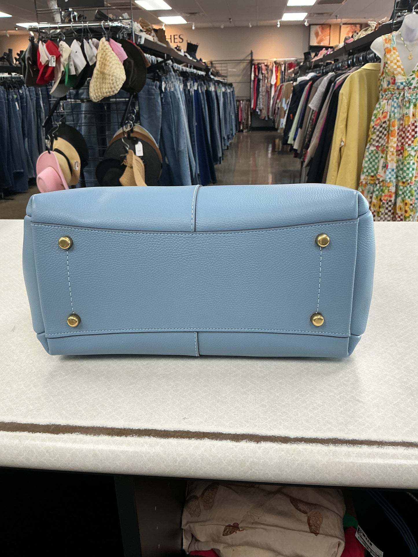 Handbag Designer By Coach In Blue, Size:Large