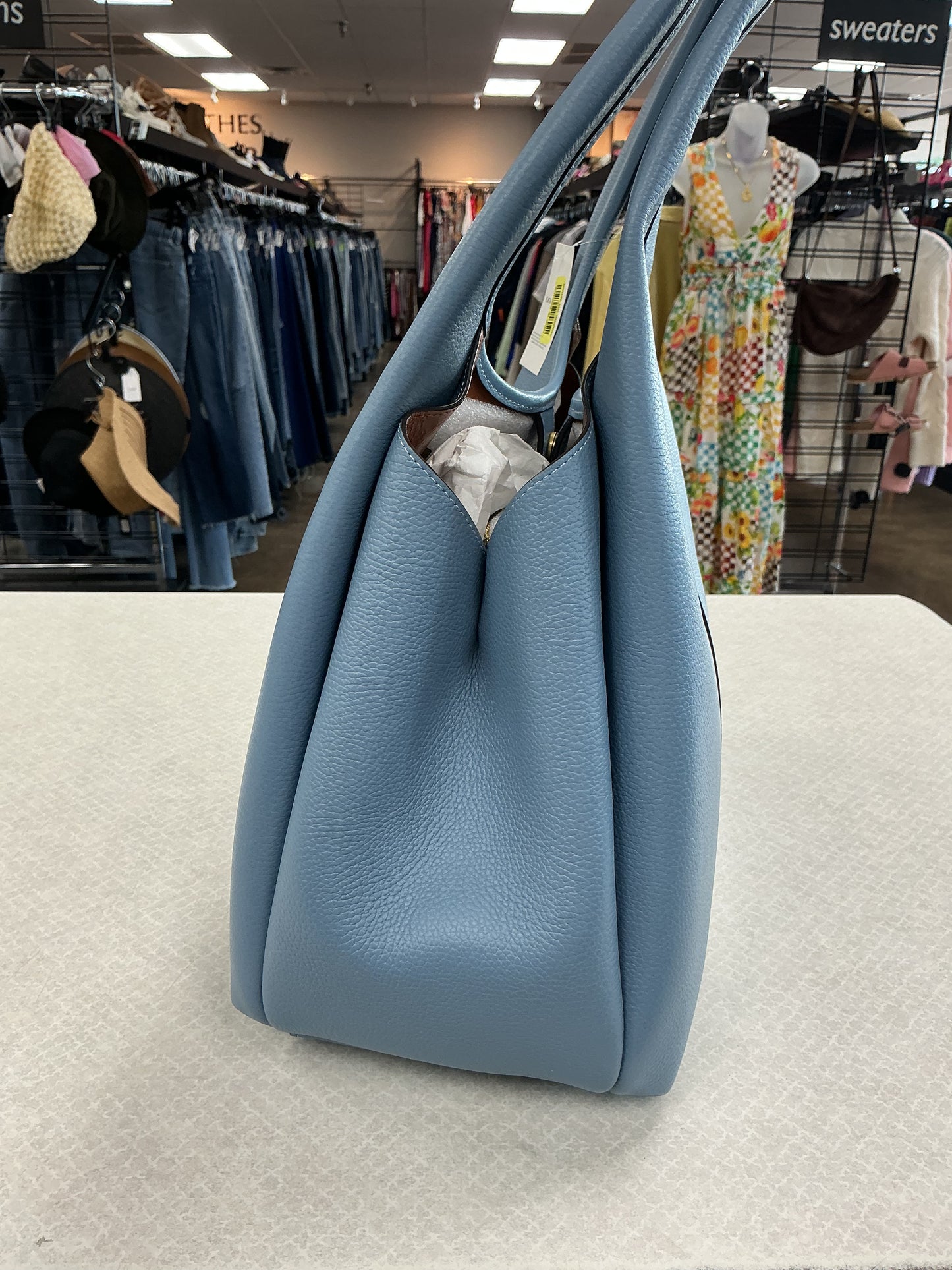 Handbag Designer By Coach In Blue, Size:Large