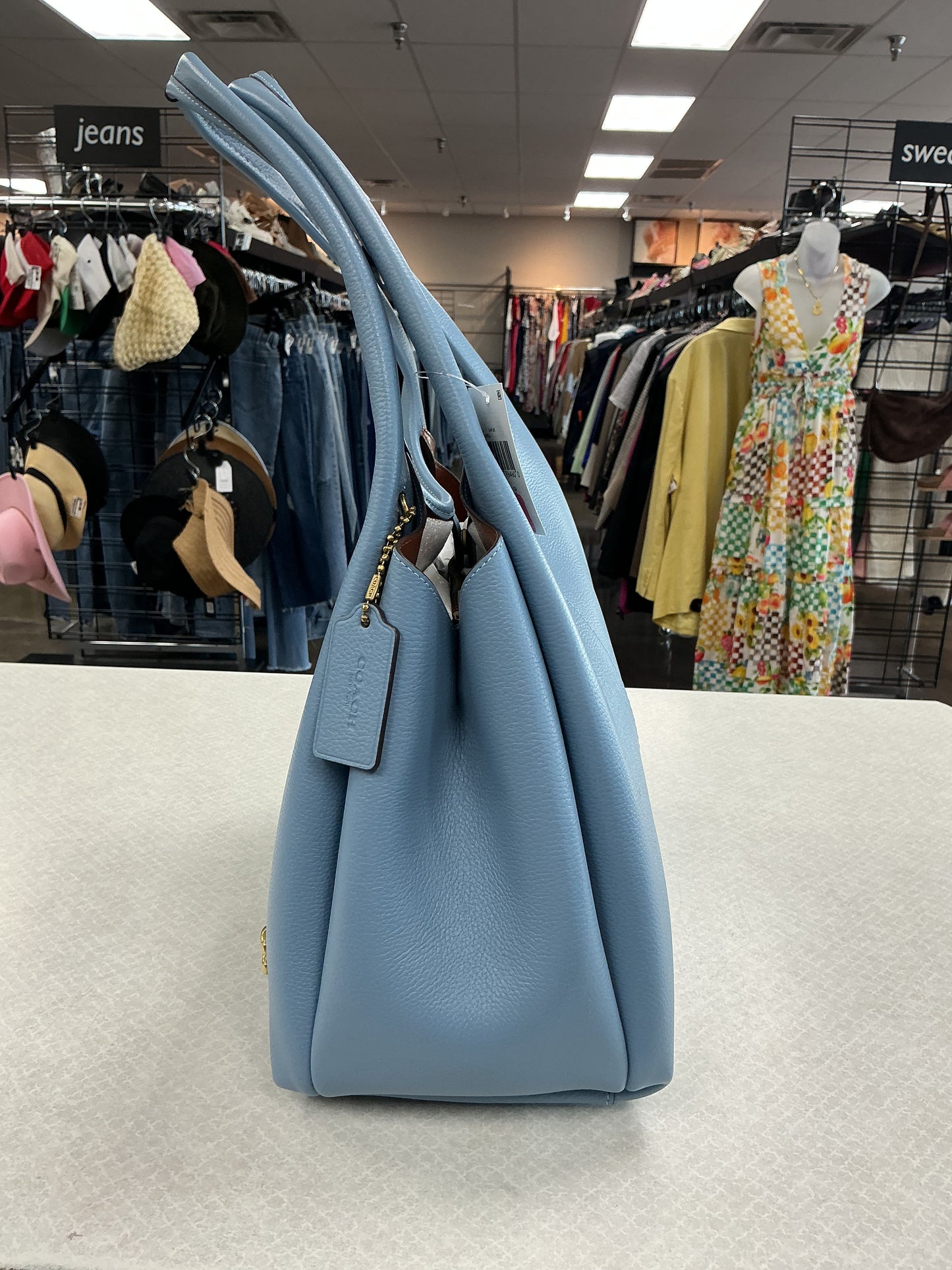 Handbag Designer By Coach In Blue, Size:Large