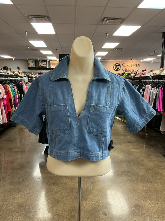 Top Ss By Clothes Mentor In Blue Denim, Size:Xs