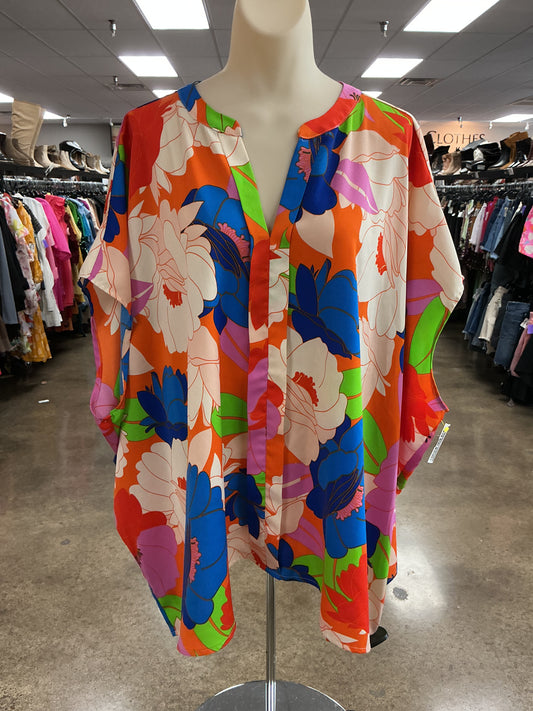 Top Ss By Jodifl In Blue & Orange, Size:L