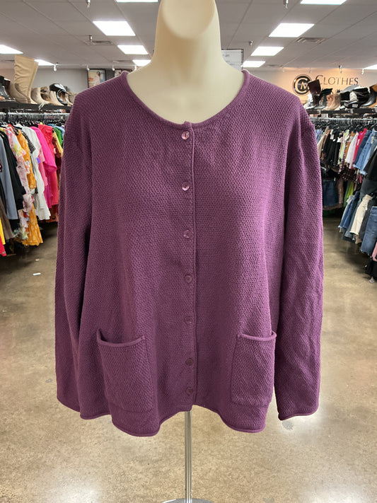 Cardigan By Clothes Mentor In Purple, Size:Xl