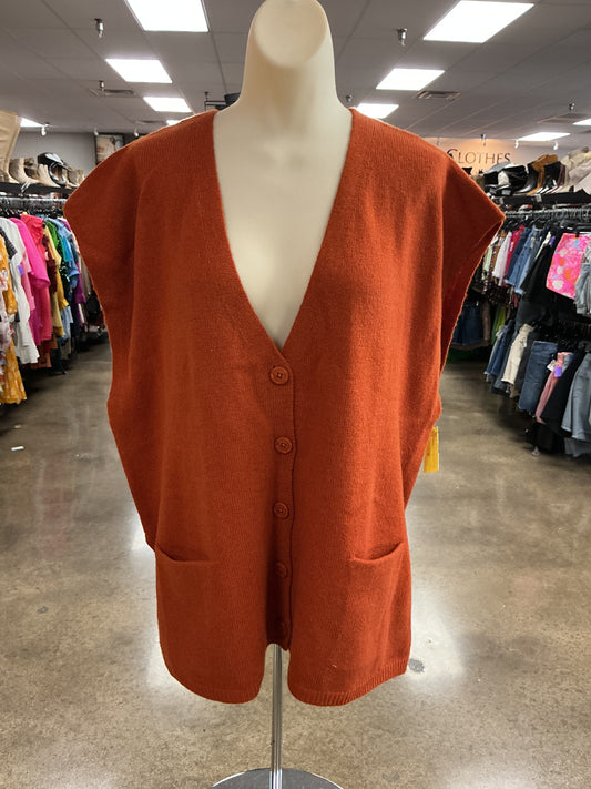 Vest Sweater By Clothes Mentor In Orange, Size:Xl