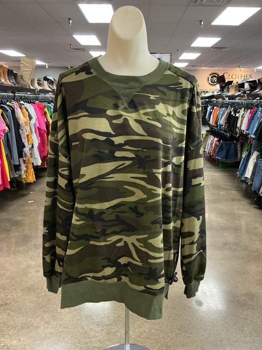 Top Ls By New In In Camouflage Print, Size:M