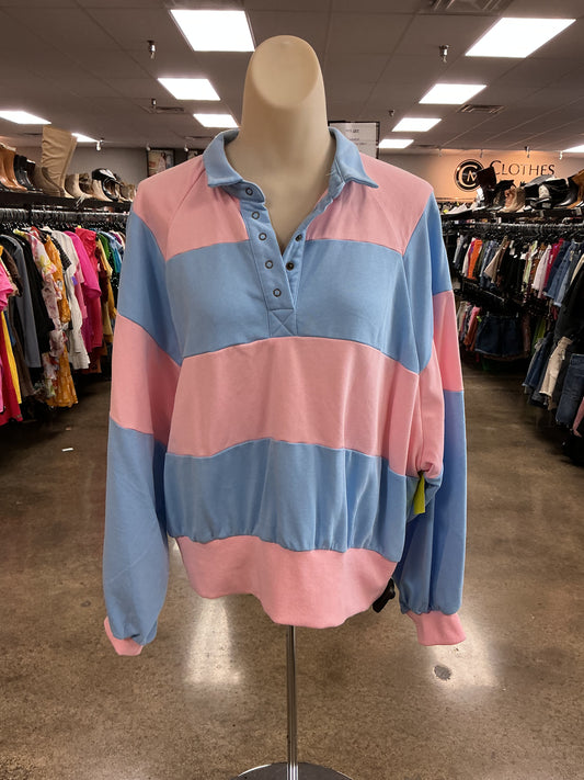 Top Ls By Peach Love Cream California In Blue & Pink, Size:M