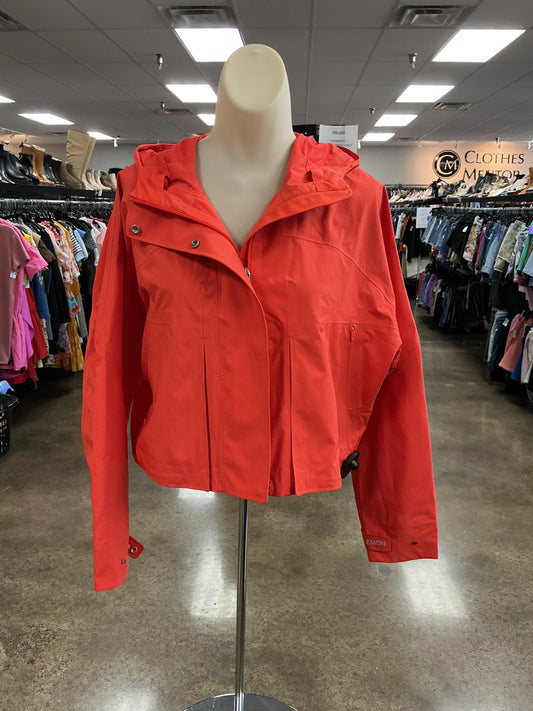 Athletic Jacket By Lululemon In Orange, Size:2