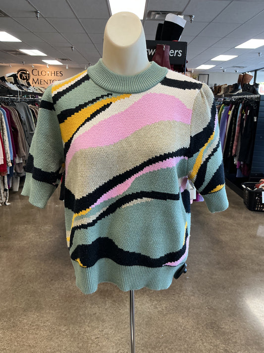 Sweater Ss By Thml In Green & Pink, Size:S