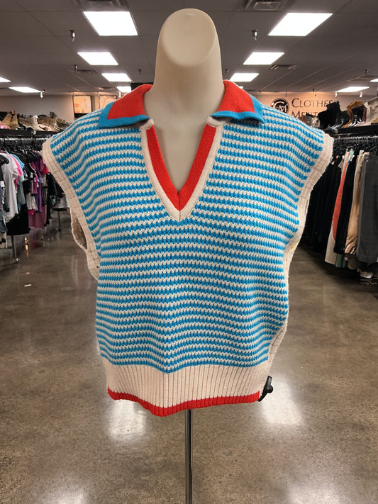 Sweater Ss By Thml In Blue & Orange, Size:L