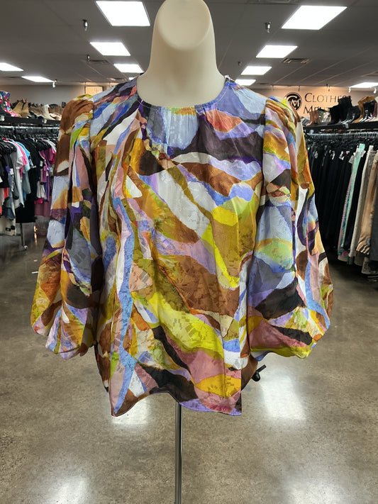 Top Ls By Marie Oliver In Purple & Yellow, Size:Xs