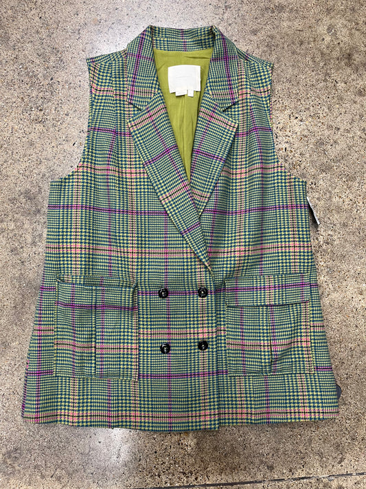 Vest Other By Anthropologie In Green & Pink, Size:L