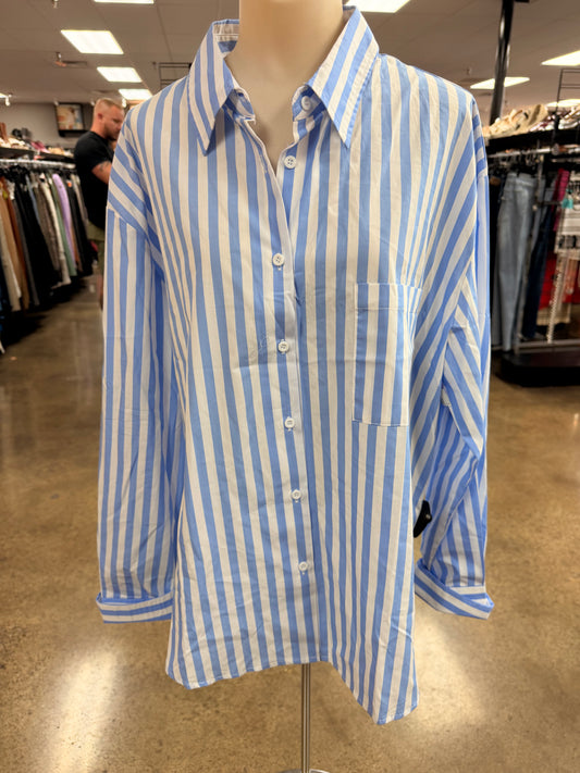Top Ls By Olivaceous In Blue & White, Size:L