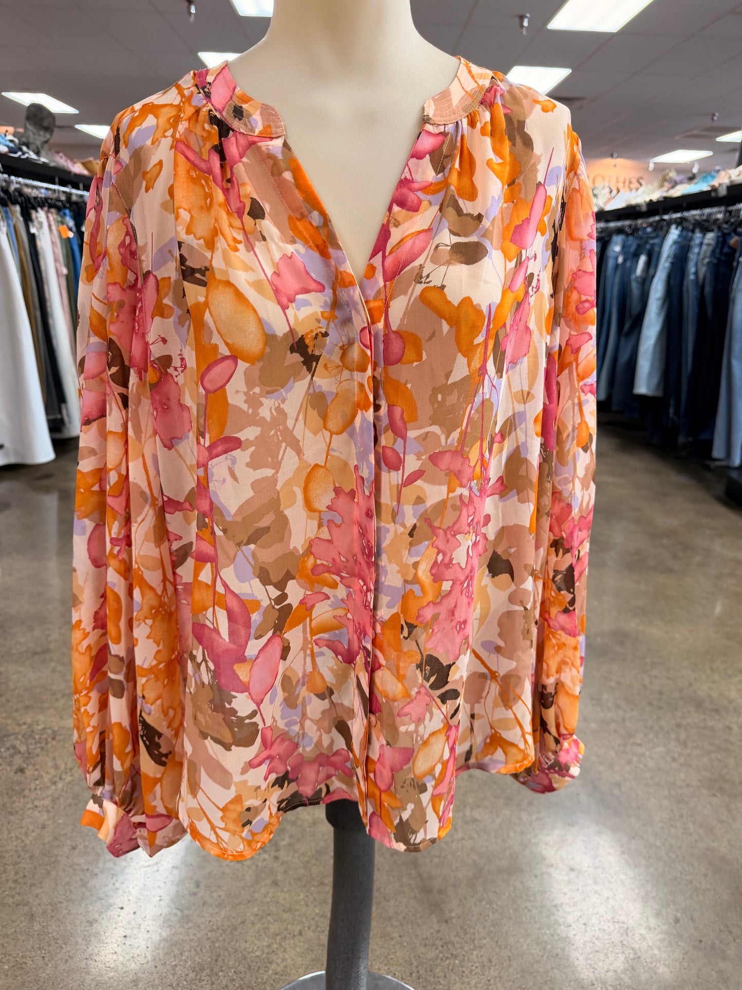 Top Ls By Chicos In Floral Print, Size:L
